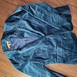 MIOTTO teal turquoise Velvet Suit Blazer Jacket sz 14
